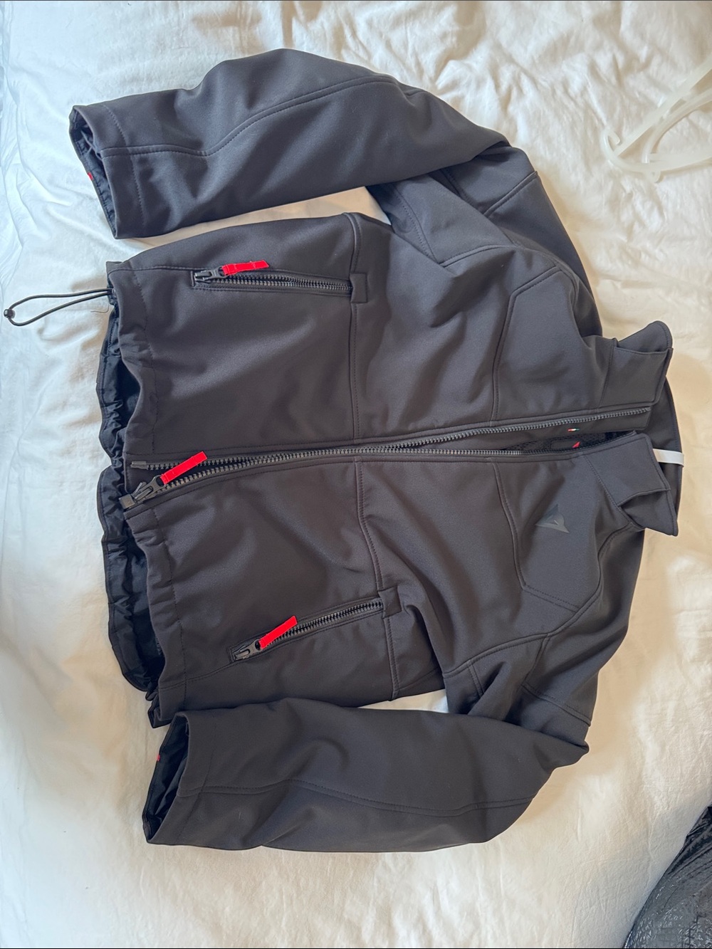 Men's Dainese Black motorcycle  Jacket with Red Zip Accents